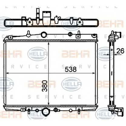 Photo Radiateur, refroidissement du moteur HELLA 8MK376767061