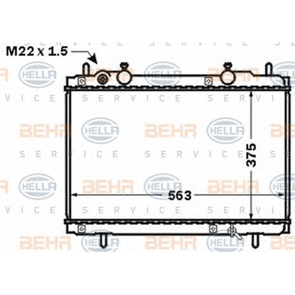 Photo Radiator, engine cooling HELLA 8MK376767541