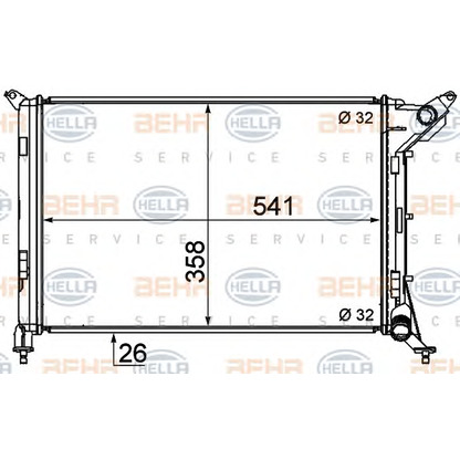 Photo Radiator, engine cooling HELLA 8MK376769011