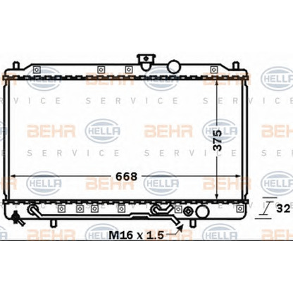 Photo Radiateur, refroidissement du moteur HELLA 8MK376770001