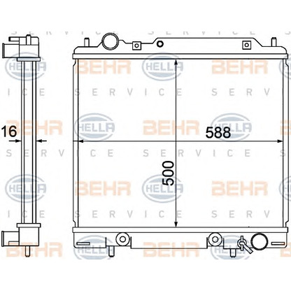 Photo Radiator, engine cooling HELLA 8MK376770311