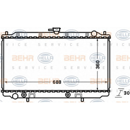 Photo Radiateur, refroidissement du moteur HELLA 8MK376770561