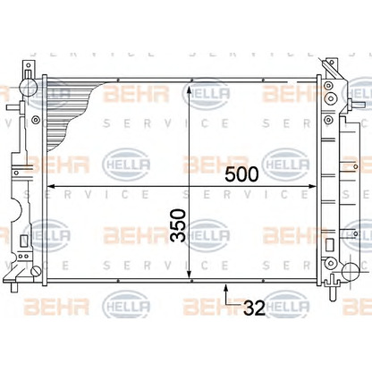 Foto Radiador, refrigeración del motor HELLA 8MK376772381