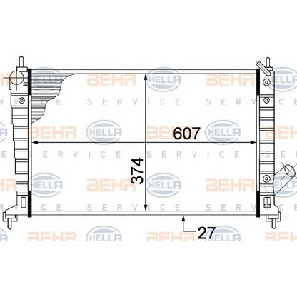 Photo Radiator, engine cooling HELLA 8MK376772401