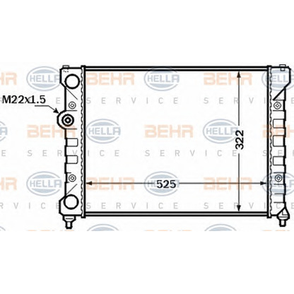 Foto Radiador, refrigeración del motor HELLA 8MK376772491