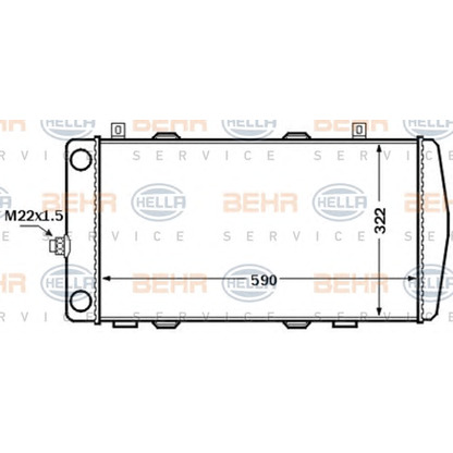 Foto Radiador, refrigeración del motor HELLA 8MK376772511