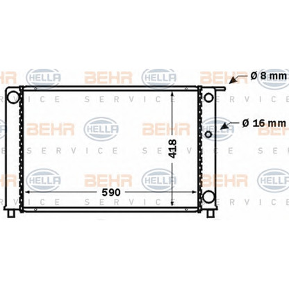 Photo Radiator, engine cooling HELLA 8MK376774111