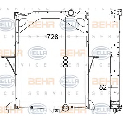 Photo Radiateur, refroidissement du moteur HELLA 8MK376775001