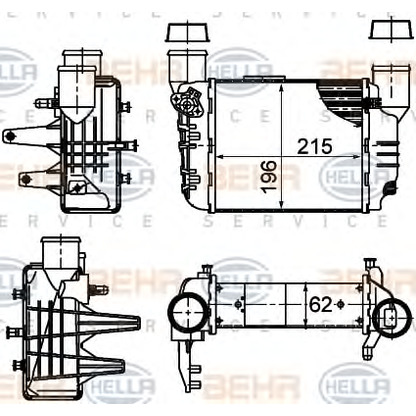 Foto Radiador de aire de admisión HELLA 8ML376783581