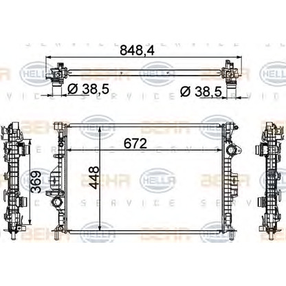 Foto Radiatore, Raffreddamento motore HELLA 8MK376787121