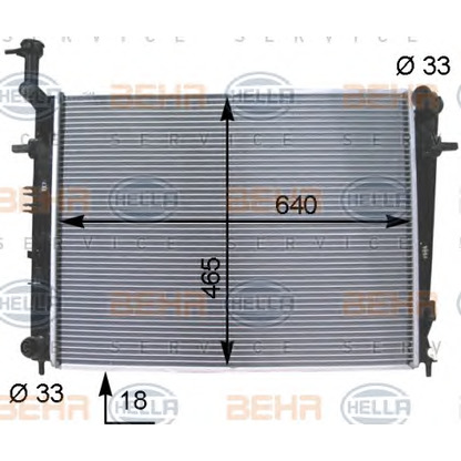 Photo Radiator, engine cooling HELLA 8MK376790111