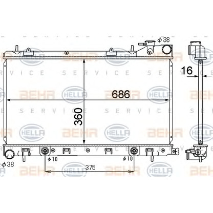 Foto Kühler, Motorkühlung HELLA 8MK376790271