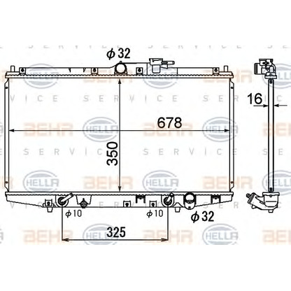 Photo Radiateur, refroidissement du moteur HELLA 8MK376790471