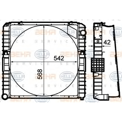 Foto Radiador, refrigeración del motor HELLA 8MK376792181