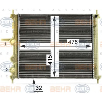 Foto Kühler, Motorkühlung HELLA 8MK376900144