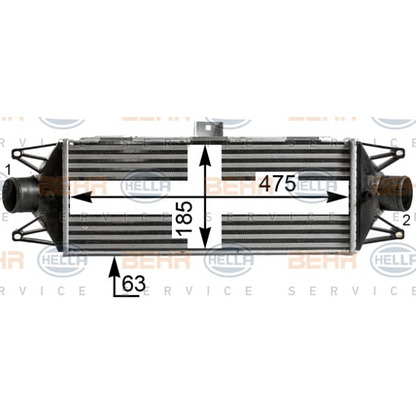 Foto Radiador de aire de admisión HELLA 8ML376900444