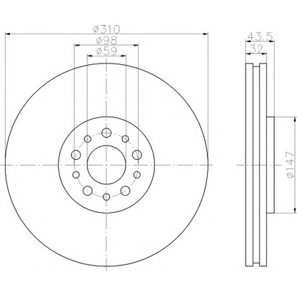 Photo Brake Disc HELLA 8DD355109131