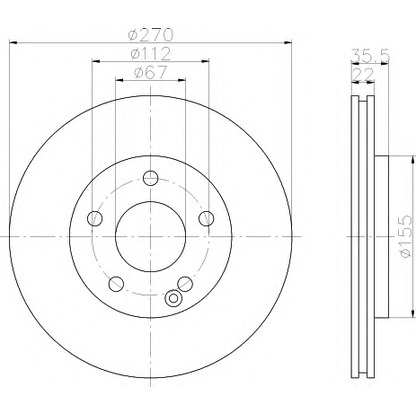 Foto Disco de freno HELLA 8DD355110221