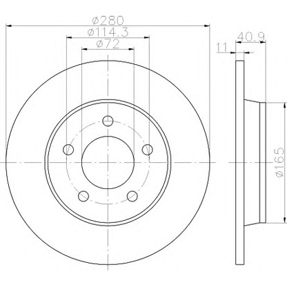 Photo Brake Disc HELLA 8DD355110911