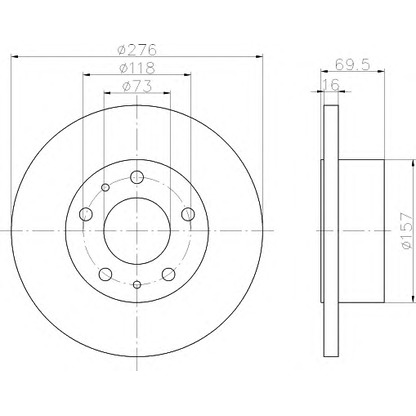 Photo Brake Disc HELLA 8DD355107411