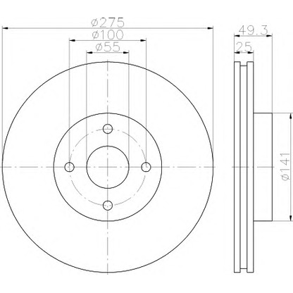 Photo Brake Disc HELLA 8DD355115741