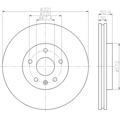 Photo Brake Disc HELLA 8DD355121581