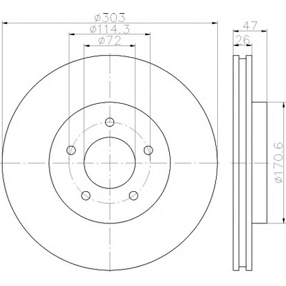 Photo Brake Disc HELLA 8DD355116261