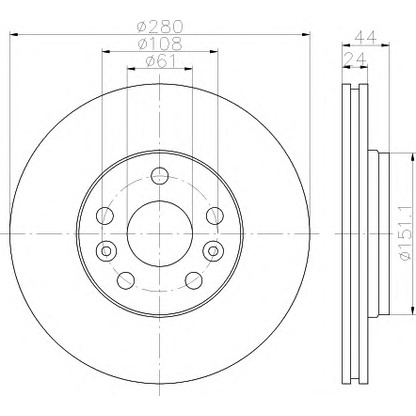 Photo Brake Disc HELLA 8DD355116451