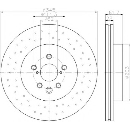 Photo Brake Disc HELLA 8DD355116511