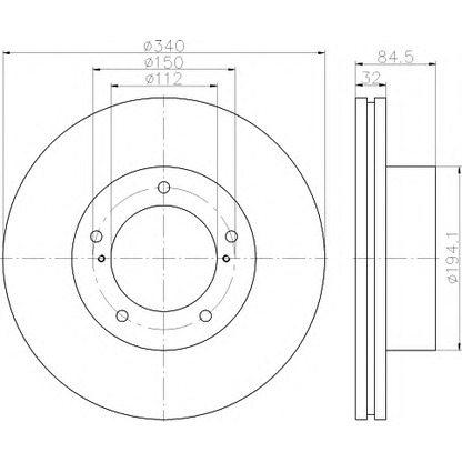 Photo Brake Disc HELLA 8DD355116551