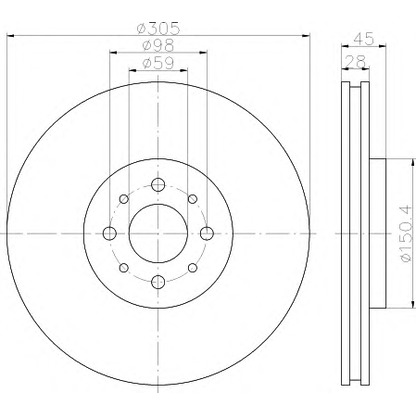 Photo Brake Disc HELLA 8DD355117111