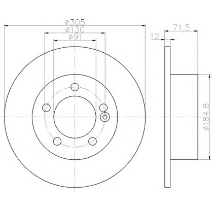 Photo Brake Disc HELLA 8DD355117141