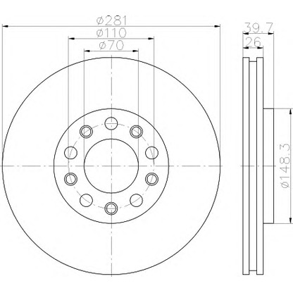 Photo Brake Disc HELLA 8DD355117231