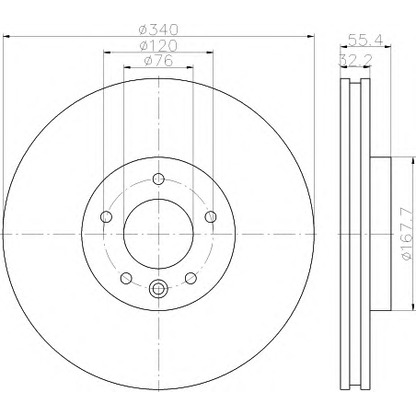 Photo Brake Disc HELLA 8DD355117251