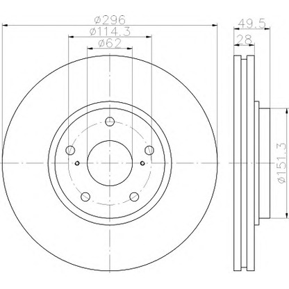 Photo Brake Disc HELLA 8DD355117451