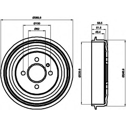 Photo Brake Drum HELLA 8DT355300011