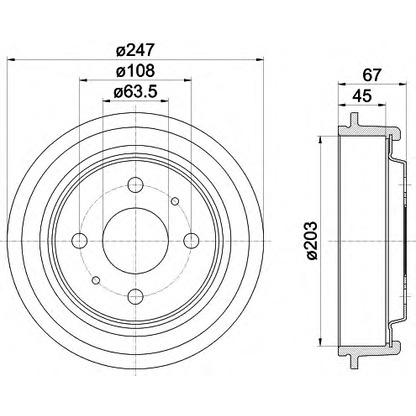 Фото Тормозной барабан HELLA 8DT355300101