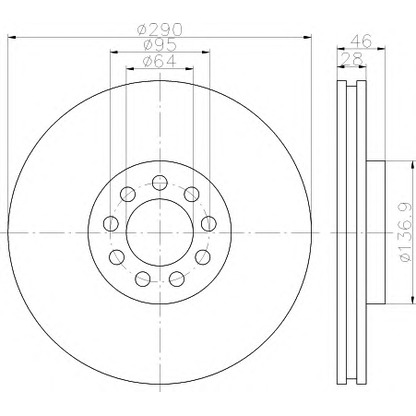 Photo Brake Disc HELLA 8DD355117461