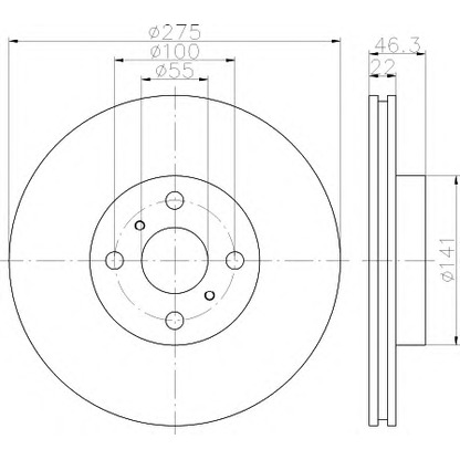 Photo Brake Disc HELLA 8DD355113591