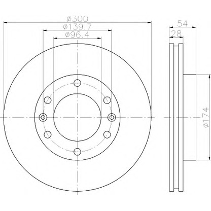 Photo Brake Disc HELLA 8DD355114341