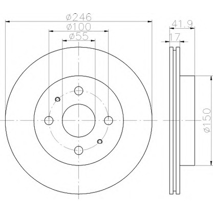 Photo Brake Disc HELLA 8DD355114421