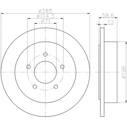 Photo Brake Disc HELLA 8DD355114771