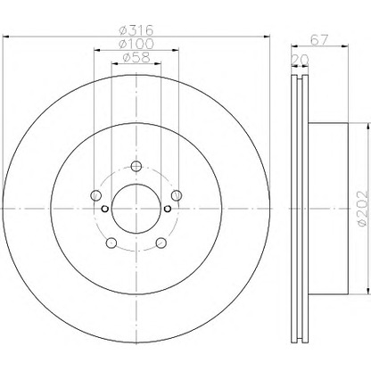 Photo Brake Disc HELLA 8DD355115131