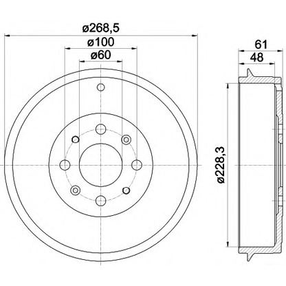 Photo Brake Drum HELLA 8DT355300651