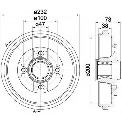 Photo Brake Drum HELLA 8DT355300691