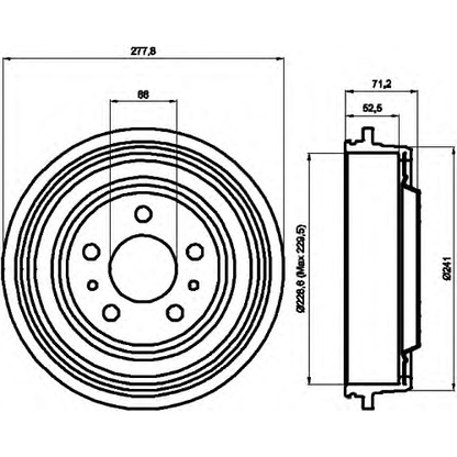 Photo Brake Drum HELLA 8DT355300741