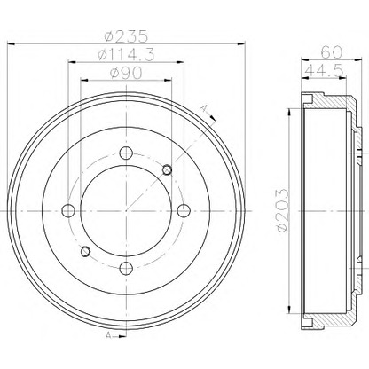 Photo Brake Drum HELLA 8DT355301061