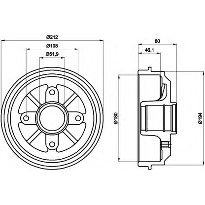 Фото Тормозной барабан HELLA 8DT355301281