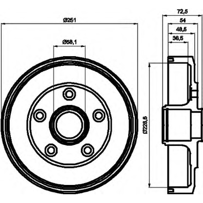 Foto Tamburo freno HELLA 8DT355301301