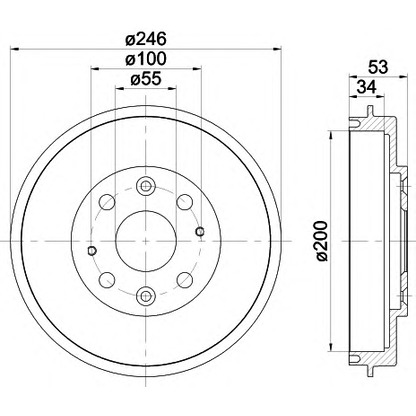 Photo Brake Drum HELLA 8DT355301441